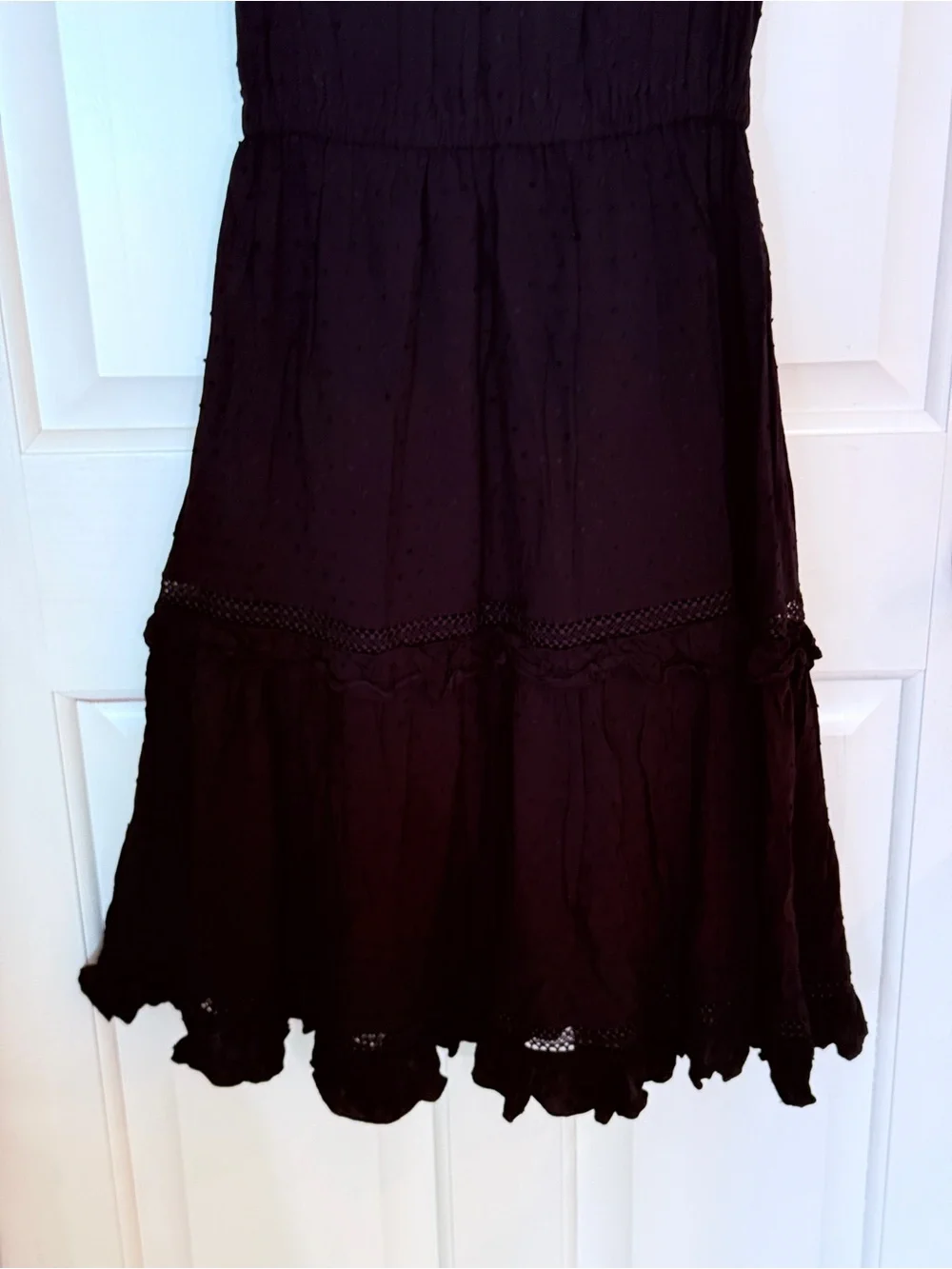 Kate Spade Broome Street Swiss Dot Sleeveless Black Midi Dress 25666